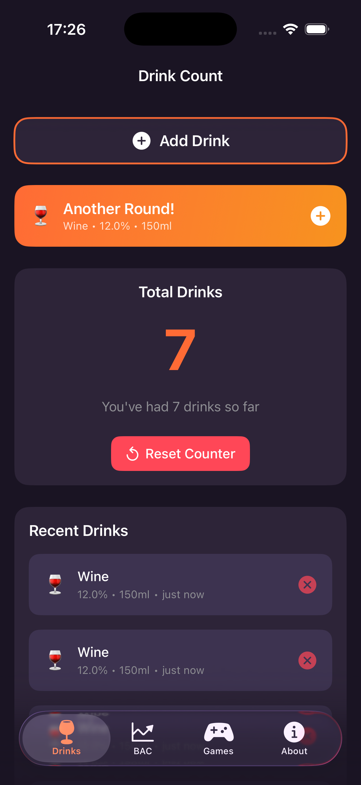 Borrel Drink Counter